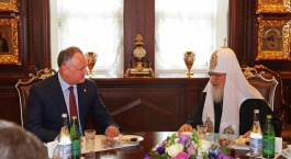 La Moscova Igor Dodon s-a întîlnit cu Patriarhul Moscovei şi al Întregii Rusii, Kiril