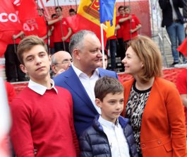 Igor Dodon, Președintele Republicii Moldova a participat la acțiunile dedicate Zilei internaționale a Solidarității Oamenilor Muncii