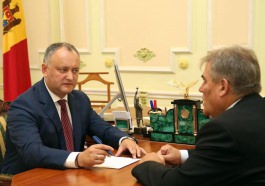 Președintele Republicii Moldova Igor Dodon a avut o întrevedere cu Președintele Uniunii Veteranilor Războiului din Afganistan, Mihail Mocan