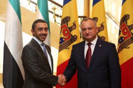 Președintele Republicii Moldova, Igor Dodon a avut o întrevedere cu Ministrul Afacerilor Externe şi Cooperării Internaţionale al Emiratelor Arabe Unite, Şeicul Abdullah bin Zayed Al Nahyan