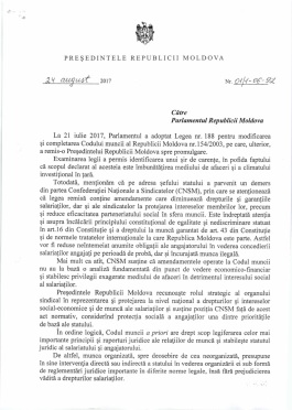 Președintele țării a relatat despre prevederile proiectelor de lege pe care le-a returnat Parlamentului și pe care insistă PDM