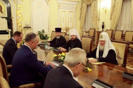 Președintele Moldovei a avut o întrevedere cu Sanctitatea Sa Patriarhul Moscovei şi al Întregii Rusii, Kiril