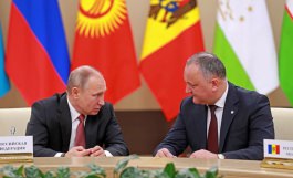 Președintele Republicii Moldova, Igor Dodon a avut o întrevedere cu președintele Federației Ruse, Vladimir Putin