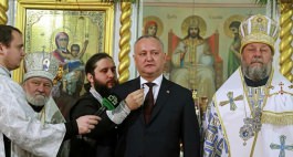 Igor Dodon efectuează o vizită în orașul Comrat în cadrul căreia a participat la festivitățile prilejuite Hramului localităţii