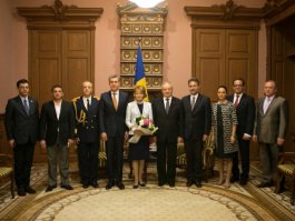 Nicolae Timofti met the Crown Princess Margareta and Prince Radu of Romania