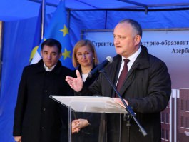 Igor Dodon a participat la lansarea lucrărilor de construcție a unui centru cultural-educaţional la Ceadîr-Lunga