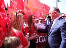 Președintele Igor Dodon a participat la Marșul solidarității oamenilor muncii