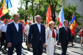 Președintele Igor Dodon a participat la Marșul solidarității oamenilor muncii