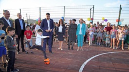 The President took part in the opening ceremony of two sports complexes