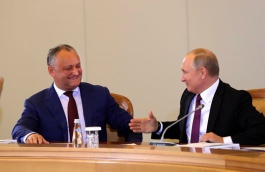 Președintele Republicii Moldova, Igor Dodon, a avut o întrevedere cu Președintele Federației Ruse, Vladimir Putin