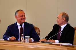 Președintele Republicii Moldova, Igor Dodon, a avut o întrevedere cu Președintele Federației Ruse, Vladimir Putin