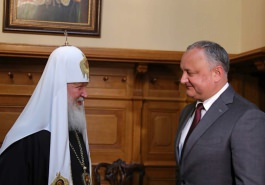 Președintele Igor Dodon a avut o întrevedere cu Patriarhul Moscovei și al Întregii Rusii, Chiril