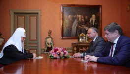 Președintele Igor Dodon a avut o întrevedere cu Patriarhul Moscovei și al Întregii Rusii, Chiril