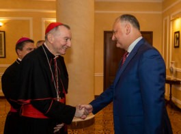 Șeful statului a avut o întrevedere cu o delegație din Vatican condusă de Eminența Sa, Cardinalul Pietro Parolin