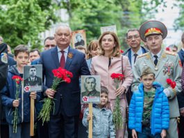 Igor Dodon a participat la marșul „Regimentul Nemuritor”