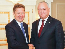 Igor Dodon a avut o întrevedere de lucru cu Aleksei Miller