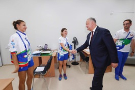 Șeful statului s-a întîlnit la Minsk cu echipa națională olimpică a Republicii Moldova