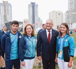 Șeful statului s-a întîlnit la Minsk cu echipa națională olimpică a Republicii Moldova