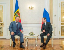 Igor Dodon a avut o întrevedere cu Dmitri Medvedev și Dmitrii Kozak