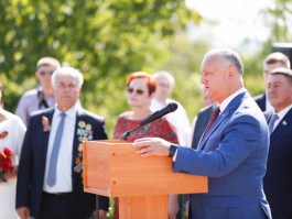 Șeful statului a participat la ceremonia de deschidere a Complexului Memorial al Eroilor din satul Răscăieți