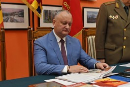 Președintele Republicii Moldova a participat la ședința festivă consacrată aniversării a 20-a a Uniunii Ofițerilor