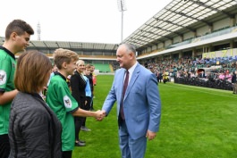 Igor Dodon a participat la ceremonia de deschidere a primei ediții a Cupei Președintelui la fotbal între copii