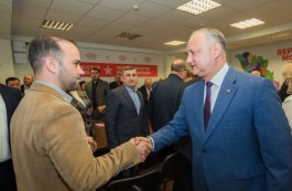 Igor Dodon a participat la ședința fracțiunii parlamentare a PSRM