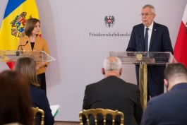 Președinții Republicii Moldova și Austriei, Maia Sandu şi Alexander Van der Bellen, au convenit să avanseze cooperarea dintre cele două țări