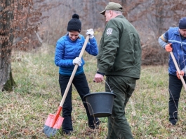 Președinta Maia Sandu a participat la Campania de înverzire a plaiului, alături de un grup de tineri și vârstnici