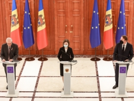 Declarația de presă a Președintei Maia Sandu după întrevederea cu Înaltul Reprezentant al UE pentru afaceri externe și politica de securitate, Josep Borrell, și cu Comisarul european pentru vecinătate și extindere, Olivér Várhelyi