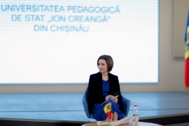 Președinta Maia Sandu s-a întâlnit cu studenții de la facultățile pedagogice din țară: „Împreună putem să creștem o societate educată, liberă și prosperă”