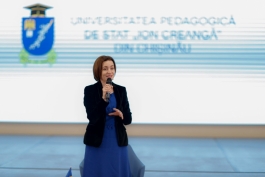 Președinta Maia Sandu s-a întâlnit cu studenții de la facultățile pedagogice din țară: „Împreună putem să creștem o societate educată, liberă și prosperă”