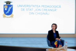 Președinta Maia Sandu s-a întâlnit cu studenții de la facultățile pedagogice din țară: „Împreună putem să creștem o societate educată, liberă și prosperă”