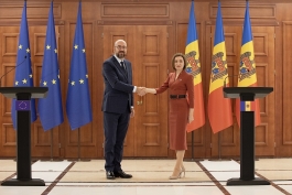 Declarația de presă a Președintei Maia Sandu după întrevederea cu Charles Michel, Președintele Consiliului European