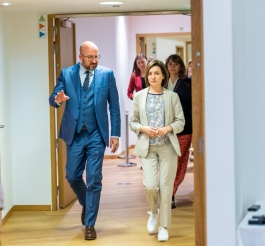 Președinta Maia Sandu a discutat, la Bruxelles, cu Charles Michel, Președintele Consiliului European