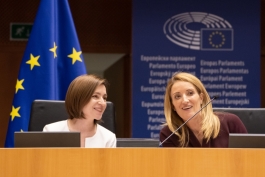 Președinta Maia Sandu a avut o întrevedere cu Roberta Metsola, Președinta Parlamentului European