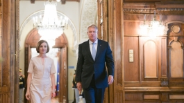 Președinta Maia Sandu a discutat despre asigurarea securității energetice a țării cu omologul său român, Klaus Iohannis