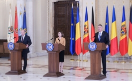Declarația de presă a Președintei Maia Sandu după întrevederea cu Președintele României, Klaus Iohannis, și cu Cancelarul federal al Germaniei, Olaf Scholz