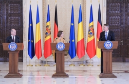 President Maia Sandu's press statement after the meeting with the President of Romania, Klaus Iohannis, and the Federal Chancellor of Germany, Olaf Scholz