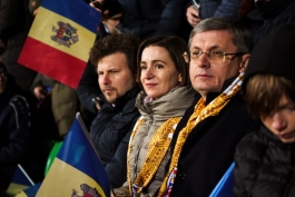 Șefa statului a fost în tribunele stadionului Zimbru, unde s-a jucat meciul de fotbal între Moldova și Albania 