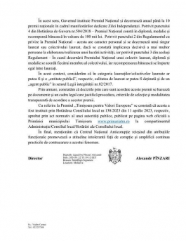 Răspunsul Centrului Național Anticorupție la demersul instituției prezidențiale confirmă că termenul de „premiu” nu se înscrie în noțiunea de „cadou” 