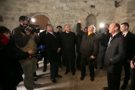 Moldovan president, former Romanian head of state visit north Moldova town